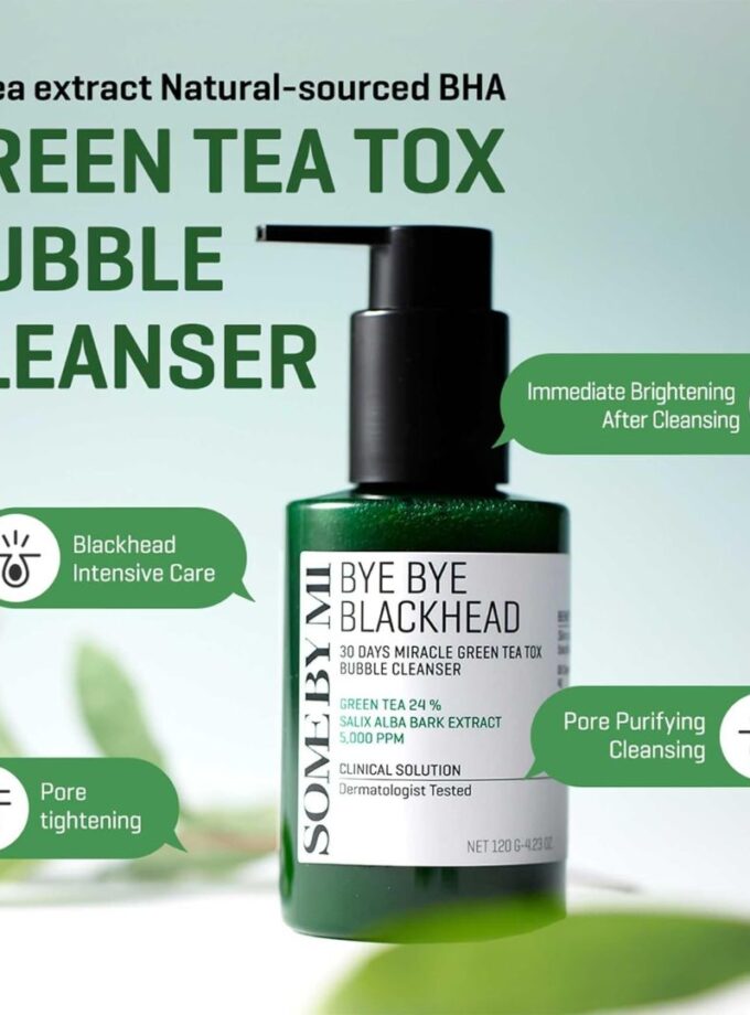 SOME BY MI – Bye Bye Blackhead 30 Days Miracle Green Tea Tox Bubble Cleanser (120g)