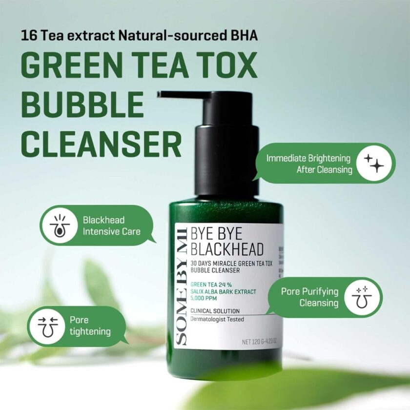 SOME BY MI – Bye Bye Blackhead 30 Days Miracle Green Tea Tox Bubble Cleanser (120g)