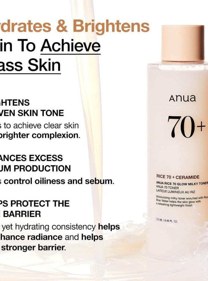 Anua Rice 70 Glow Milky Toner 250ml